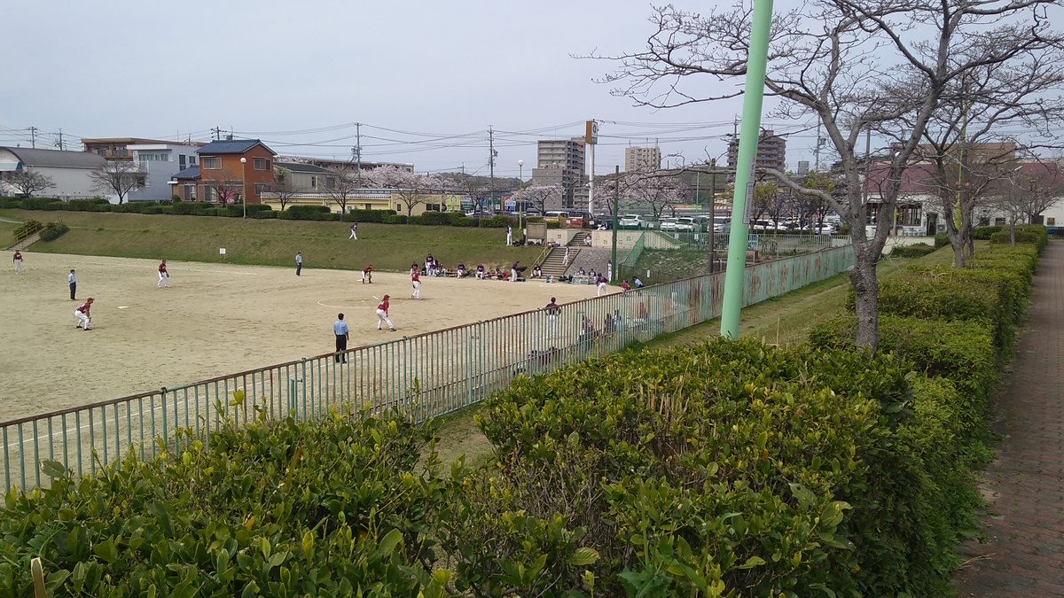 A view from above of a clay-surfaced sports ground.